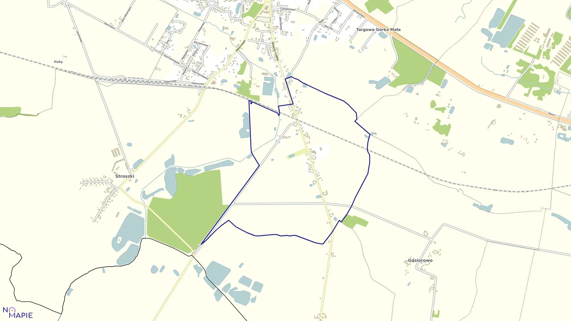 Mapa obrębu KOKOSZKI w gminie Nekla