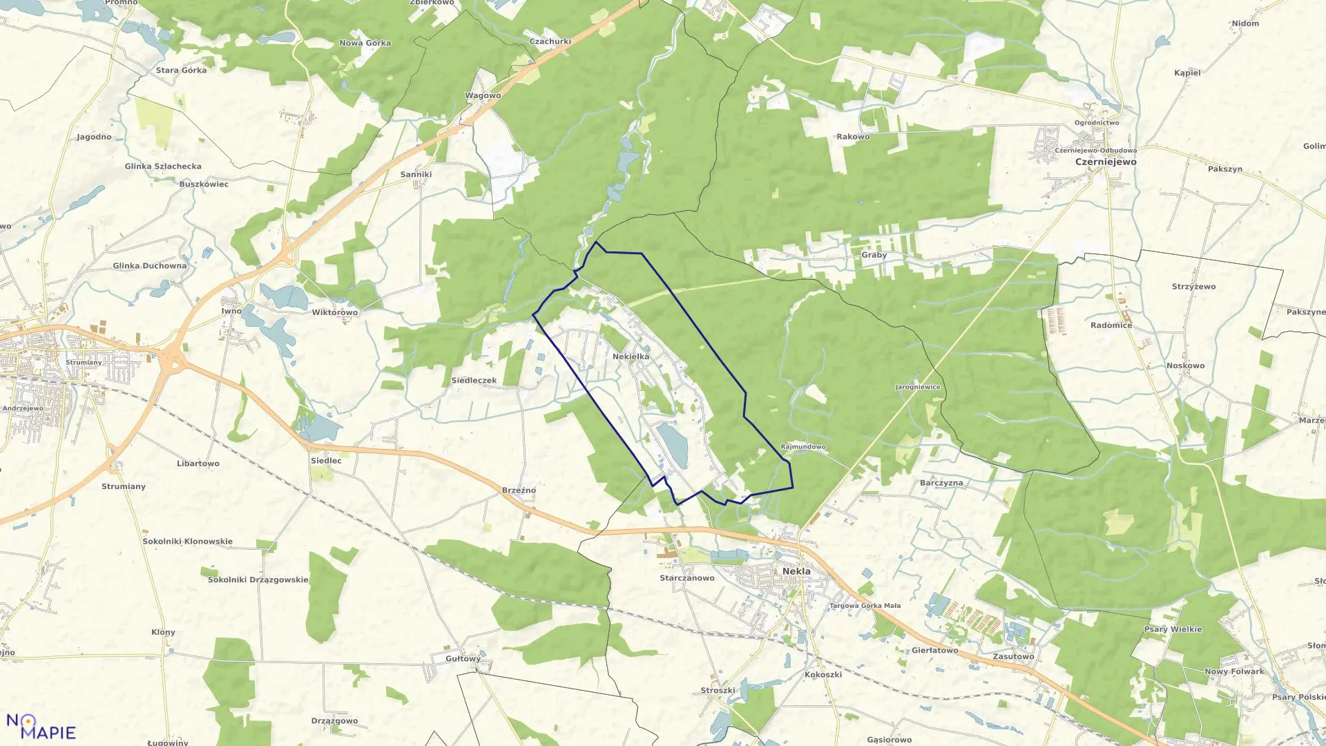 Mapa obrębu NEKIELKA w gminie Nekla